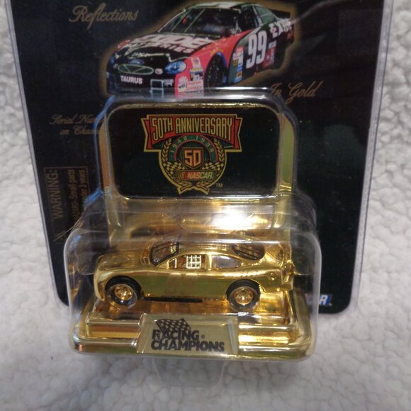 Jeff Burton #99 Exide 24K Gold 1/64 Racing Champions Car Nascar 50th Anniversary - Picture 3 of 11